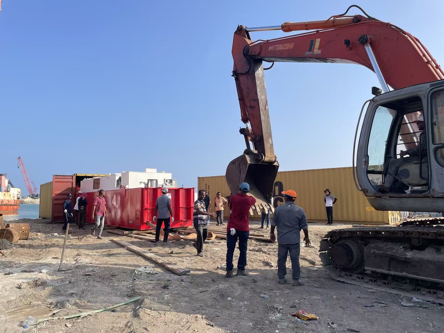 2日で組み立て完了！ JMD350カッターサクション浚渫船が浚渫作業のためモルディブに着陸